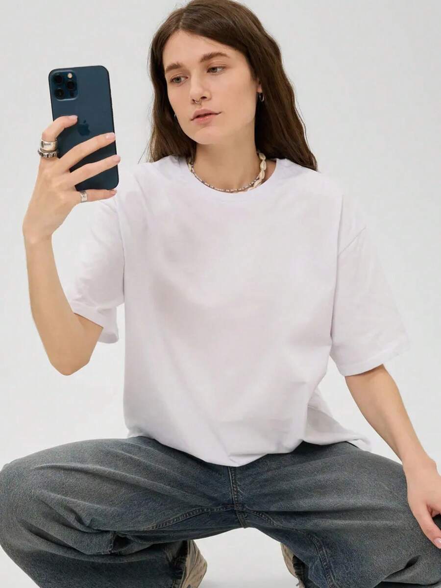 The Most Popular Women's T-Shirt Of 2026! A , Youthful, Lightweight, And Casual Short-Sleeved T-Shirt With An Adjustable Fit. The Material Is Durable And Reliable! - 單色白1 - 查看 1