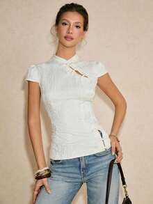 Women Blouses & Shirts - 杏 - 查看 5