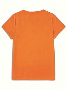 Camiseta de talla grande para mujer, casual y de moda con estampado, en tallas 0-8XL, capa base de moda para salidas diarias, estilo, adecuada para todas las estaciones, ropa casual, camiseta de manga corta y cuello redondo disponible en varios colores, camiseta de talla grande para mujer, un regalo - Naranja-Rojo - Ver 2