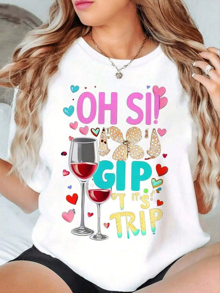 Camiseta de Mujer con Estampado Gráfico - Pol-3Camiseta de Algodón Suave - Blanco 2 - Ver 1
