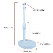 Webcam Stand For Desk With Phone Holder Desktop Webcam Mount Table Phone Stand With 1/4'' Thread For DSLR Camera, Ring Light, Webcam, Desktop Tripod For Video Recording, Shooting - White - View 1