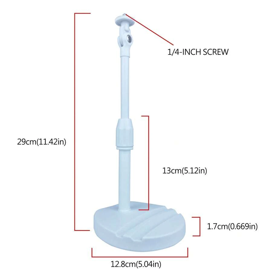 Webcam Stand For Desk With Phone Holder Desktop Webcam Mount Table Phone Stand With 1/4'' Thread For DSLR Camera, Ring Light, Webcam, Desktop Tripod For Video Recording, Shooting - White - View 1