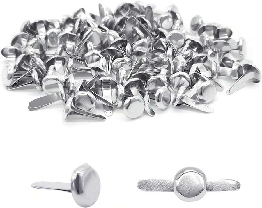BlingKingdom 100pcs Silver Split Pins Pastel Metal Brad Fasteners Mini Brads Round Brads For DIY Crafts Projects Scrapbooking Office (8mm X 14mm) - ColorD - View 1
