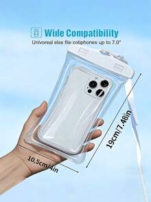 Waterproof Phone Case, Casual Waterproof Phone Pouch With Touch Screen Sensitive Sealed Design, PVC Material Phone Bag, Fluorescent Waterproof Phone Case - Compatible With IPhone 15/14/13/12/11 Pro Max/XS/Plus Series, Compatible With Samsung Galaxy Series (Max Support 7.0 Inch Screen) - Multicolor - View 2