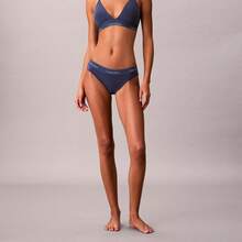 Calvin Klein Icon Cotton Modal Lightly Lined Triangle Bralette QF8498 - 深色牛仔褲 - 查看 2
