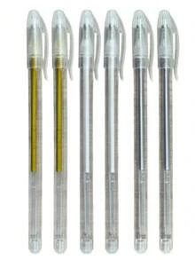6pcs White, Gold, Silver Neutral Fine Tip Fluorescent Markers, Large Capacity Disposable, Suitable For Art, Painting, Design, Illustration, Artist Supplies, Back To School - Sets - View 13