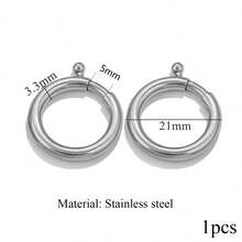 1pcsstainless Steel 18K Gold-Plated Charms-Fashionable Heart-Shaped, Oval, And Rectangular Jump Rings With Spring Clasps-DIY Jewelry-Making Supplies - Spring Buckle - View 17