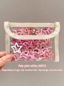 VBOOR 20pcs Random Multi-Color Korean Style Dopamine Sweet Universal Star Hair Clips, Non-Damaging Bangs Clips, Suitable For Daily, Party, Flyaway Hair Styling,Hair Barrettes - Multicolor - View 12