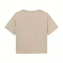 T-shirt corta da donna a maniche corte, disponibile in diversi colori, con ampia stampa frontale della grafica DeBI TIRAR MaS FOTOs con motivo floreale, ideale per festival, stile pop retrò anni '90, outfit quotidiano, concerti, shopping, passeggiate in città, vacanze estive, scuola, top casual in cotone. - Cachi - Visualizzare 5