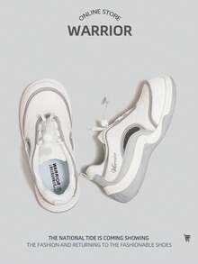WARRIOR 1 Đôi Giày Thể Thao Cổ Thấp Đế Dày, Giày Thường Ngày - Trắng Xám - Xem 3