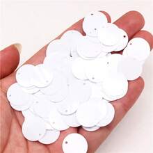 15mm PVC Flat Round Sequins 1.5cm Shiny Sequin Sewing Wedding Dress DIY Handicrafts Pendant Laser Sequin Decoration Accessories With Single Hole 210pcs - S - View 38
