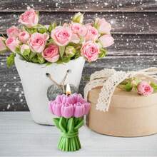 1pc Tulip Candle Silicone Mold Resin Casting Mold DIY Flower Candle Polymer Clay Craft Gypsum Home Decoration - White - View 11