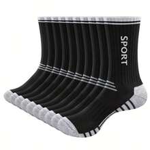 1/5/10 Pairs Men's Lightweight Breathable Sports Socks For Spring & Summer, Suitable For Home & Workout - Multicolor - View 3