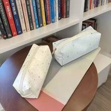 星波點 Ins 風簡約可愛帆布鉛筆袋 文具收納包 高顏值大容量拉鍊款 學校用品 節日禮物 學生文具 開學禮物 美術用品 等 開學用品 可作為高品質禮物 - 單件 - 查看 1