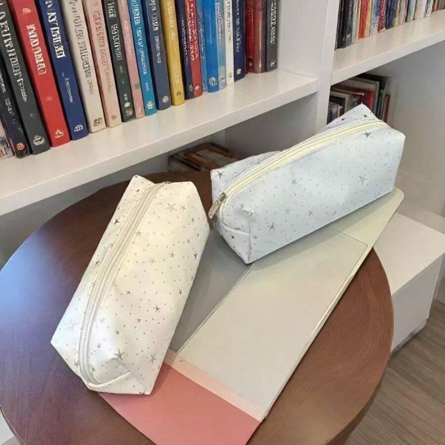 星波點 Ins 風簡約可愛帆布鉛筆袋 文具收納包 高顏值大容量拉鍊款 學校用品 節日禮物 學生文具 開學禮物 美術用品 等 開學用品 可作為高品質禮物 - 單件 - 查看 1