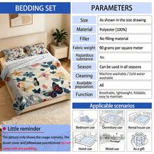 1 Set Sprei Motif Kupu-kupu Retro Definisi Tinggi, 1 Sarung Selimut 2 Sarung Bantal, Proses Pewarnaan Aktif, Kain Lembut Ramah Kulit, Tidak Berbulu atau Pudar, Pengerjaan Halus, Tersedia Berbagai Ukuran, Cocok Untuk Kamar Tidur, Kamar Tamu, Sewa Liburan - 7159+SJT+W - View 5