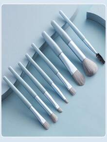 8pcs Makeup Brush Set, Portable Muted Color Makeup Brushes, Soft Hair Blush & Eyeshadow Brushes, Makeup Tools - Portable - View 9