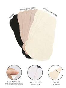 10 piezas Cubrepezones desechables de tela no tejida con forma de pera, invisibles, transpirables y sin costuras, evitan la protuberancia, adecuados para vestido de novia, bikini y vestido de noche - Multicolor - Ver 9
