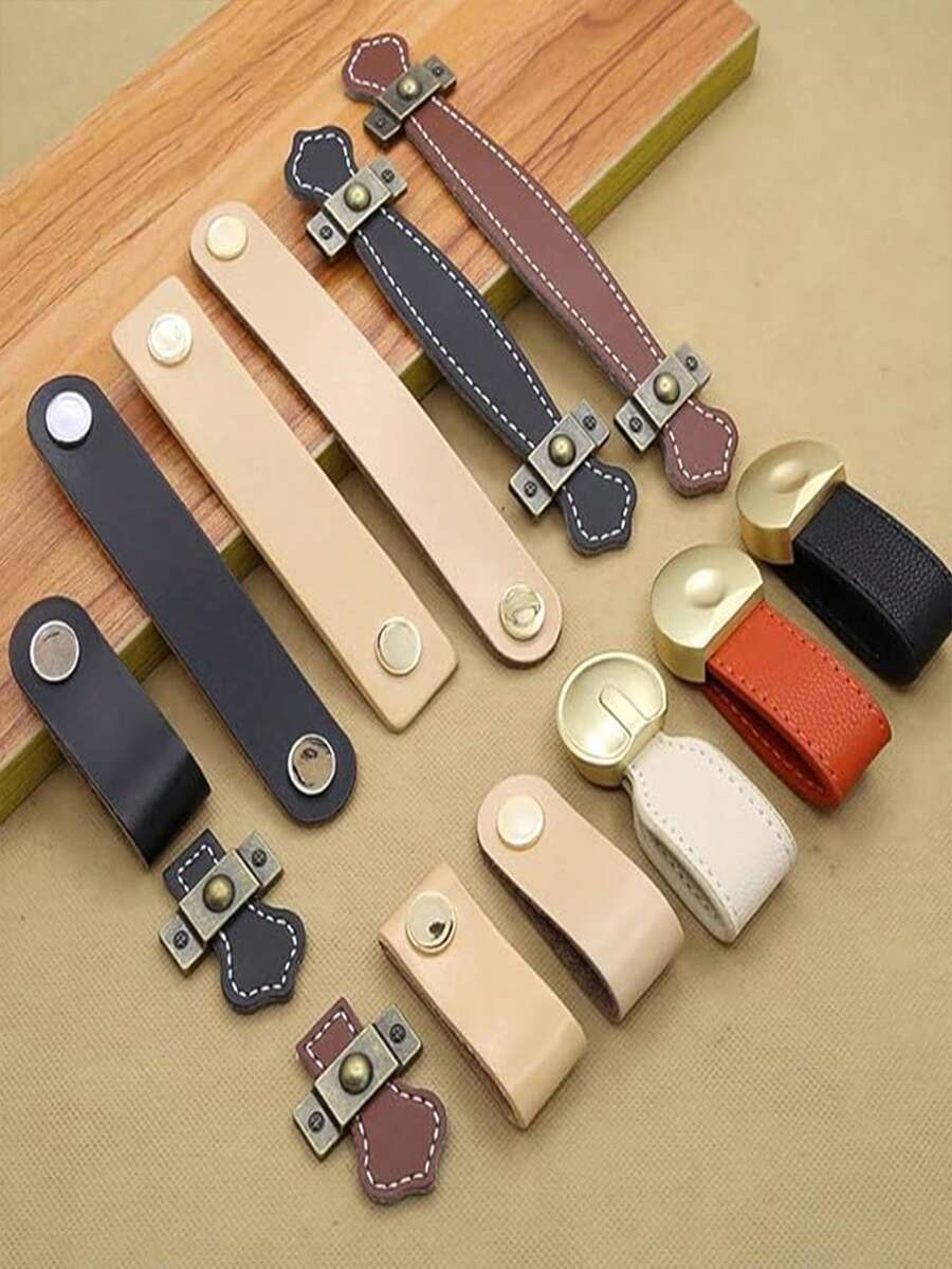 1 Set Artificial Leather Strips With Ruler, Suitable For DIY Crafts, Belts, Watch Straps, Shoulder Straps And Other Handmade Accessories And Projects (Artificial Leather Strips 260CM X 2CM, Thickness Approx. 2mm) - Leather Strip + Measuring Tape - View 1