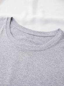 Camiseta Casual de Manga Corta para Mujer con Estampado de Donut y Bebida, Diseño de Dibujos Animados, Tejido Suave y Cómodo, Adecuada para Todas las Estaciones, Fácil de Combinar con Outfits Diarios - Gris Claro - Ver 3