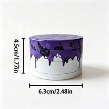 1 pieza, Molinillo de metal de 63mm, diseño de murciélago y calabaza en morado y negro, accesorio para fumar portátil y fácil de limpiar - Ver 8