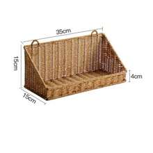 Wall Mounted Hanging Basket Imitation Rattan Fruit Vegetable Organizer Kitchen Storage Holder Home Decor Rack Container Sundries Shelf - MULTI - View 16