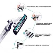 FD Men's 2-Blade Razor Kit, Includes 1 Handle And 21 Replaceable Shaving Heads With Lubrication Bar | Portable Non-Slip Men's Razor - A - View 10
