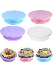 1pc Rotating Turntable, Lightweight Swivel Painting Turntable Suitable For Painting, Creative Art, Cake Decorating, Floral Arrangement, Model Making And Other DIY Projects, Multiple Colors Available - Multicolor - View 3