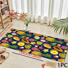 1pc Colorful Fruit Pattern Printed Rug, Long Doormat Series, Suitable For Living Room, Laundry Room, Bathroom, Kitchen, Bedroom - Multicolor - View 6