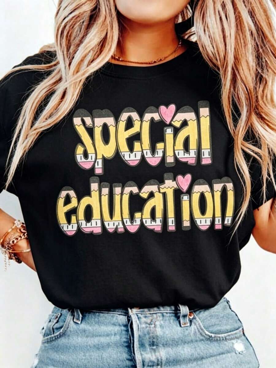 Camiseta para Maestro de Educación Especial, Camiseta para Equipo de Maestros, Camiseta para Regreso a Clases, Camiseta para Maestro de Educación Especial, Regalo para Maestro Nuevo - Negro - Ver 1