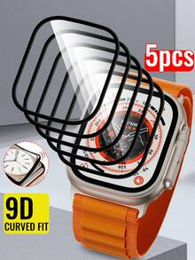 5pcs/Set PMMA Material 3D Auto-Repair Watch Screen Protector Film For Apple Watch Series 11 42mm/46mm/44mm/45mm/49mm/42mm/38mm, Anti-Scratch Anti-Drop - Clear - View 13