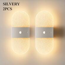Crystal Sensor Wall Light, Acrylic Wall Light, USB Night Light, Wall Light Decoration Lighting, Wireless Wall Light, Battery Powered Alloy Design, Rechargeable Magnetic Night Light, Suitable For Hallway, Kitchen Cabinet And Room Decoration - Round Crystal - View 22