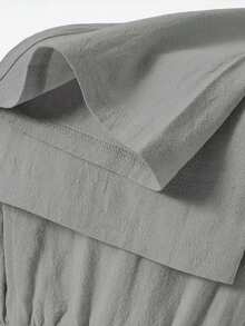 Mercer Haus Solid Color Linen Woven Loose Casual Pocket Long Pants, Spring/Summer/Autumn - Grey - View 7