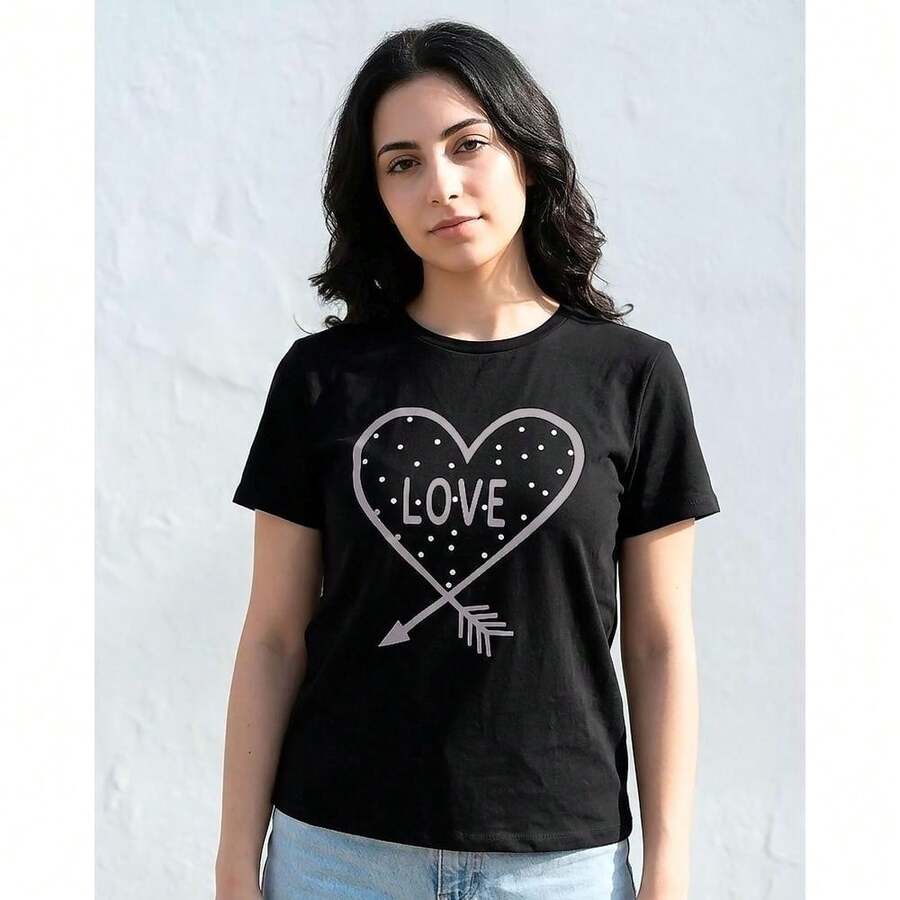 Playera Mujer Moda Camiseta Negro Stfashion 68705602 - Negro - Ver 1