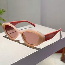 Korean-Style  Small-Frame Cat-Eye Glasses, Full Of Sophistication, Perfect For Street Photography, With Jelly-Colored Shades To Enhance Your Makeup Look. - 黑色灰色板材搭配黑色桌腳的框架 - 查看 2
