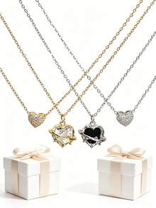 Caja de regalo sorpresa con productos opcionales - Puede recibir aleatoriamente 2 collares, adecuados para festivales, fiestas, bodas, banquetes, uso casual e incluso regalos del Día de San Valentín (los estilos pueden variar) - Multicolor - Ver 7