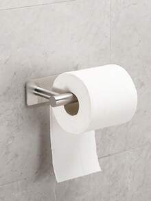 1pc Stainless Steel Toilet Paper Holder, Bathroom Tissue Roll Dispenser - Silver - View 13
