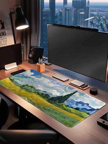 Large Gaming Mouse Pad, Suitable For Gaming, Home Office, Computer Keyboard And Laptop Desk, With Anti-Slip Rubber Edges And Decorative Stitching - View 3