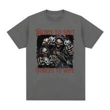 Nouvelle collection été 2026 T-shirt Meme "Né pour casser, obligé de nettoyer le mal" T-shirt d'été ample en coton T-shirt vintage à manches courtes pour hommes T-shirts pour femmes en solde, t-s - Noir - Voir 11