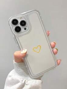 心形极简防震气囊手机壳，适用于 17、16、15、14、13、12、11 Pro Max 系列，以及 Galaxy S22、S23、S24、S25 Ultra、A13、A14、A15、A16、A53、A54、A55、S26、17 Pro Max、17 Pro、17 Air。 - 金色 - 查看 2
