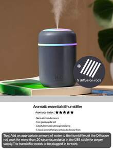 USB Powered Ultrasonic Aromatherapy Diffuser, Mini Cold Mist Humidifier With Colorful Gradient Ambient Light, Compatible With Multiple Essential Oils, Quiet Desktop Aroma Diffuser; Suitable For Home, Bedroom, Dorm, Office Decoration; Black / White / Pink 3 Colors Available, Perfect Gift For Women's Birthday, Valentine's Day And Other Holidays. - Multi-fragrant - View 23