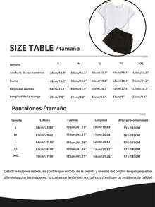 MSHCJ | Mujer | Envío local | Una camiseta de manga corta casual de tamaño grande con estampado floral femenino, combinada con pantalones cortos elásticos con cintura y bolsillos.Conjunto de camiseta y pantalones cortos para mujer con estampado - Blanco - Ver 3