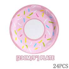 Suministros para fiesta de donas, servilletas y platos desechables con forma de dona, platos y servilletas para fiestas, decoraciones para fiestas de cumpleaños, suministros para fiestas con tema de donas, Navidad - Multicolor - Ver 12