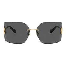 MIU MIU Sung Lasses With Side Logo, Irregular Shape, Women's Style, Gold. - MU54YS5AK5S0 - 查看 5