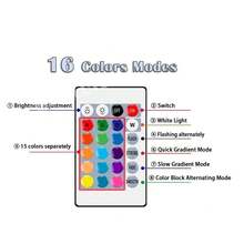 RGB Smart Bulb With 16 Adjustable Colors, E27 Screw Base, 220V, Floor Lamp With Remote Control For Color Changing, For Home Use, Ambient Light For Bedroom With 24 Key Dimming And Color Adjustment. - 2pc - View 6
