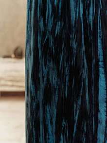 -Less Falda de terciopelo elegante para mujer, casual de negocios para otoño/invierno - Azul - Ver 8