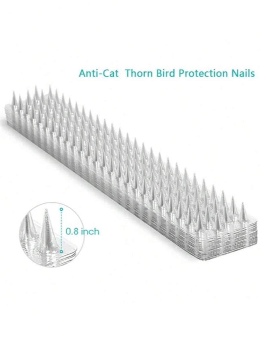 4pcs Transparent PVC Bird Spikes For Exterior Fencing And Rooftops, Prevent Birds, Pigeons, Cats, Squirrels, Raccoons From Approaching And Nesting