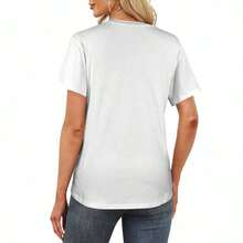Sport Elephant BAMA American Football Team Mascot T-Shirt, Short Sleeve, Classic Style, Thick Cotton, Graphic Print, Casual Short Sleeve T-Shirt For Women. - 白色 - 查看 4