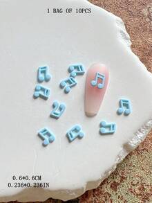 1入彩色音樂符號金屬美甲裝飾，3D立體配件，青春活力美甲配飾美甲飾品 - 彩色 - 查看 29