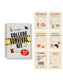 1 Pc University Student Survival Gift Card Album - Spiral Bound Card Holder Notebook, Suitable For Graduation Gift, Designed With Diploma Certificate And Balloon Patterns - A - View 4